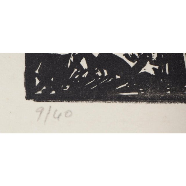 Yves Doaré, An Angel Passes By, Original Linocut For Sale - Image 4 of 7