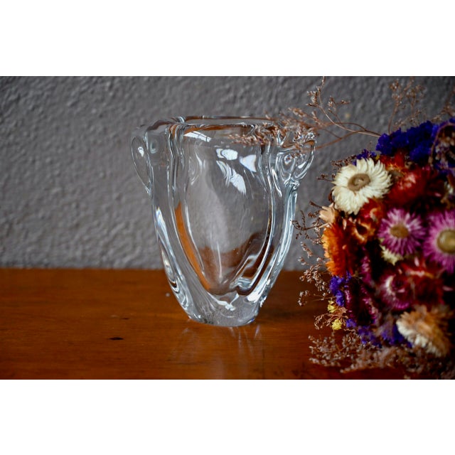 Glass Thick Crystal Vase from the Sèvre Factory, 1950s For Sale - Image 7 of 7