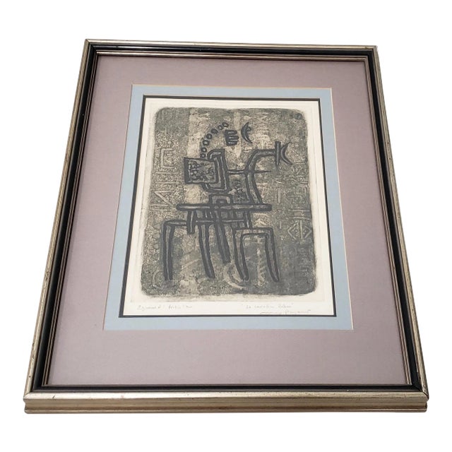 Max Papart (1911 - 1994) "The Blue Rider" Original Etching W/ Aquatint C.1973 For Sale