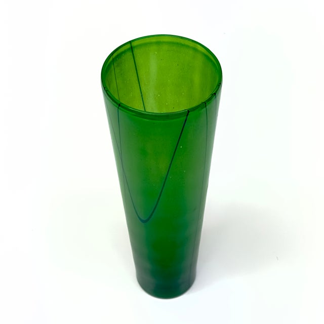 Saturated Green & Cobalt Woodlands Vase No 40072 by Anna Ehrner for Kosta Boda For Sale In Miami - Image 6 of 8