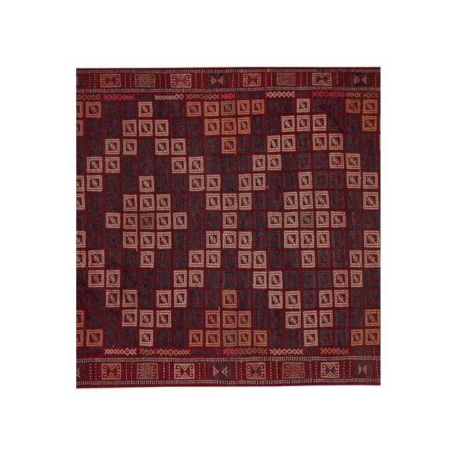 1960s Mid-Century Jajim Kilim Rug With Tribal Borders 4'9'' X 6'9'' For Sale - Image 5 of 10