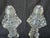 Tall vintage pair of American Brilliance Period cut crystal, diamond cut, heavy weight pedestal stems, salt and pepper...