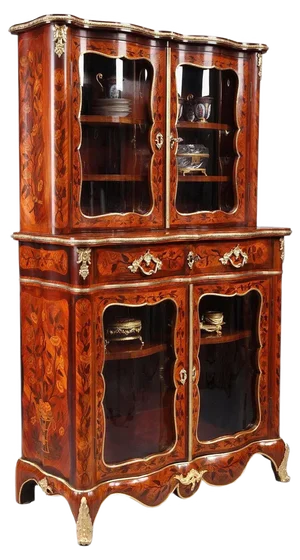 Louis XV Style Vitrine with Marquetry Decoration