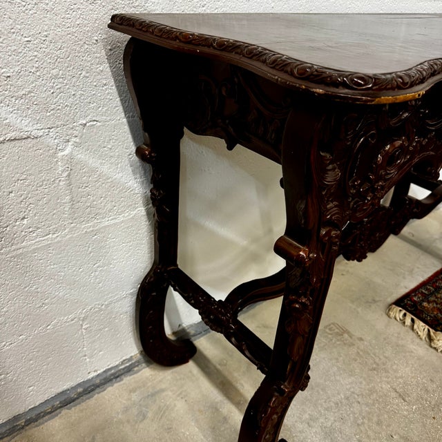 Napoleon III Louis XV Style Walnut Console Table For Sale - Image 12 of 14