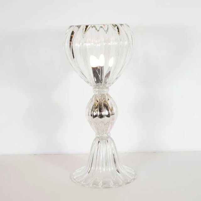 Not Yet Made - Made To Order Modernist Handblown Murano Translucent and Mercury Glass Uplights - a Pair For Sale - Image 5 of 8