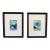 Pair of Framed Original Abstracts on Canvas, Blue, Green, White, Modern, Matted Under Glass. Signed Dated by C. Damien Fox For Sale