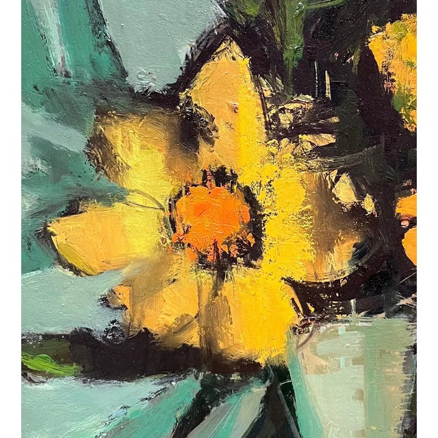 Frank Chabry, Flowers in a Vase, Oil on Masonite For Sale - Image 6 of 11