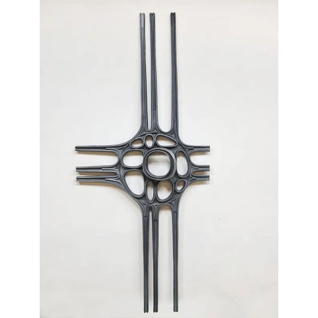 Definitely a special art object, this brutalist wall sculpture in cast aluminum. Country of origin: Belgium. A beautiful...