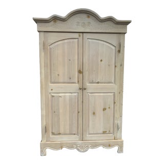 Natural Wood Armoire Cabinet For Sale