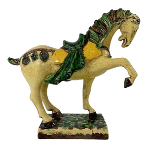 Mid Century Italian Ugo Zaccagnini Glazed Pottery T'ang Style Horse Figural