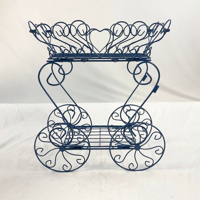 Metal 1950s Mid-Century Atomic Boho Chic Outdoor Flower Cart Plant Stand. For Sale - Image 7 of 11