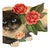 American Vintage Original Painting Siamese Cat With Flowers For Sale - Image 3 of 6