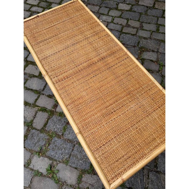 Rattan Bamboo Chest of Drawers with Brass Handles from Dal Vera, Italy For Sale - Image 5 of 11