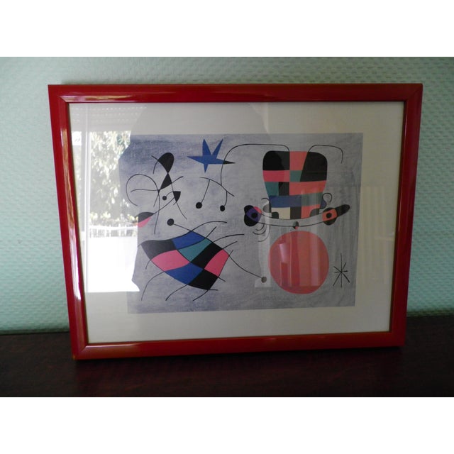 Joan Miró, Surrealist Figure and the Sun, Lithograph, Framed For Sale - Image 5 of 13