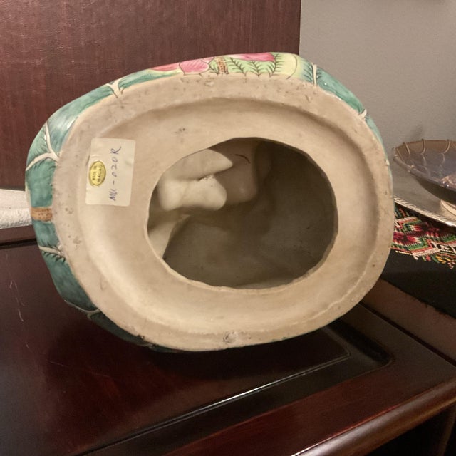 Vintage Ceramic Glazed Little Girl Figurine Resting on a Pillow For Sale - Image 4 of 8