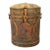 Antique Indonesian Handcrafted Metal Storage Vessel With Hand-Painted Floral Cartouches & Ornamental Hardware For Sale