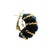 Modern 1960 Estate Blue Agate & 14k Gold Ribbed Earrings For Sale - Image 3 of 14