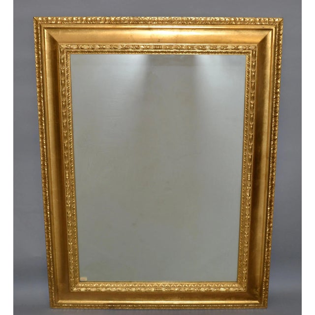 1930s 1930s Italian Neoclassical Regency Rectangle Gilded Wall Mirror For Sale - Image 5 of 13
