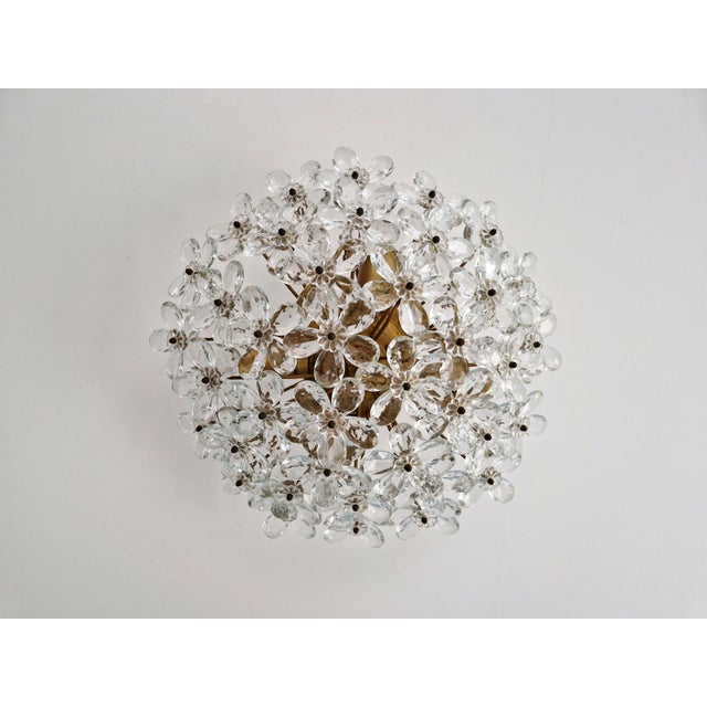 Mid-Century Modern Large Italian Ceiling Light with Murano Glass Flowers, 1970s For Sale - Image 3 of 14