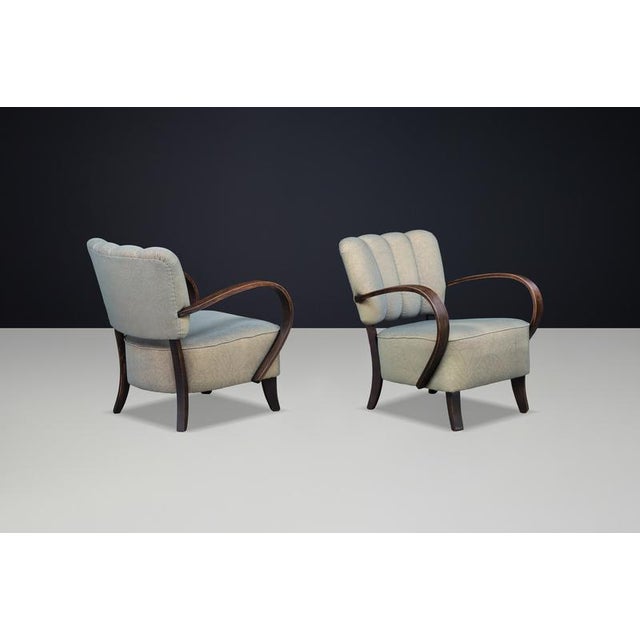 Art Deco Armchairs, Bentwood Lounge Chairs from Jindřich Halabala, Czech, 1940s, Set of 2 For Sale - Image 4 of 10