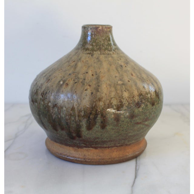 Mid-Century Modern Vintage Studio Art Glazed Pottery Vase For Sale - Image 3 of 8