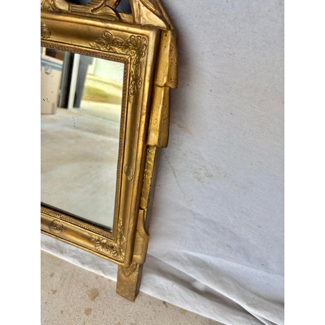 Late 19th Century Late 19th Century French Louis XVI Giltwood Wall Mirror For Sale - Image 5 of 12