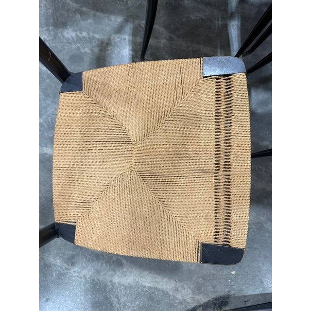1950s Gio Ponti-Style Rush Dining Chairs - Set of 4 For Sale - Image 11 of 11