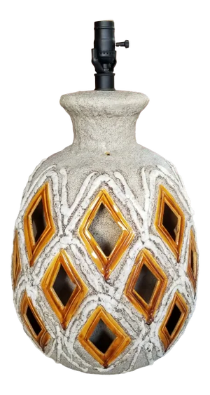 1970s Large Brutalist Ceramic Table Lamp