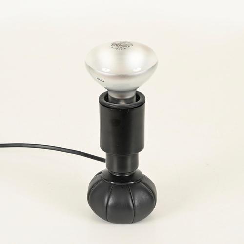 Model 600/C Black Leather Table Lamp by Gino Sarfatti for Arteluce, Italy, 1966 For Sale - Image 10 of 13