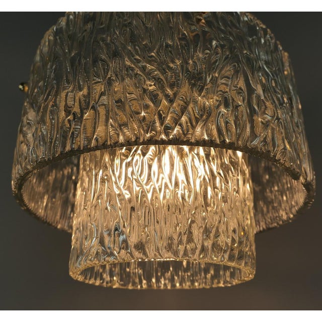 Mid-Century Ceiling Lamp in Ice Glass by Jt Kalmar, Austria, 1960s For Sale - Image 4 of 8