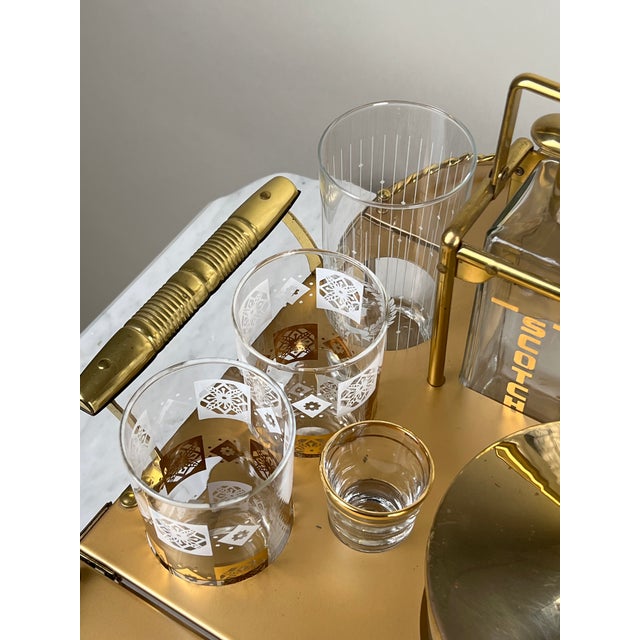 1960s Vintage Mid Century Modern Bar Caddy C. 1960s - Set of 13 For Sale - Image 5 of 15