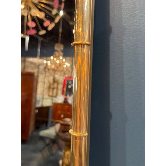 Modern Italian Polished Brass Bamboo Form Mirrors For Sale - Image 3 of 5