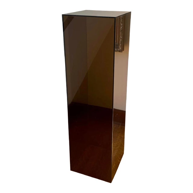 Vintage 1970s Black Lucite Pedestal For Sale