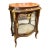 French Louis XV Marble-Top Curio Display Cabinet With Glass Panels & Gold Leaf Details For Sale