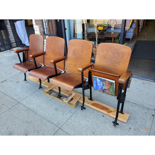 1930s Vintage Theater Seat Row For Sale - Image 5 of 14
