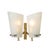 This elegant Pair of Mid-Century Double Shade Textured Glass & Brass Wall Sconces originated in Italy, circa 1960. The...