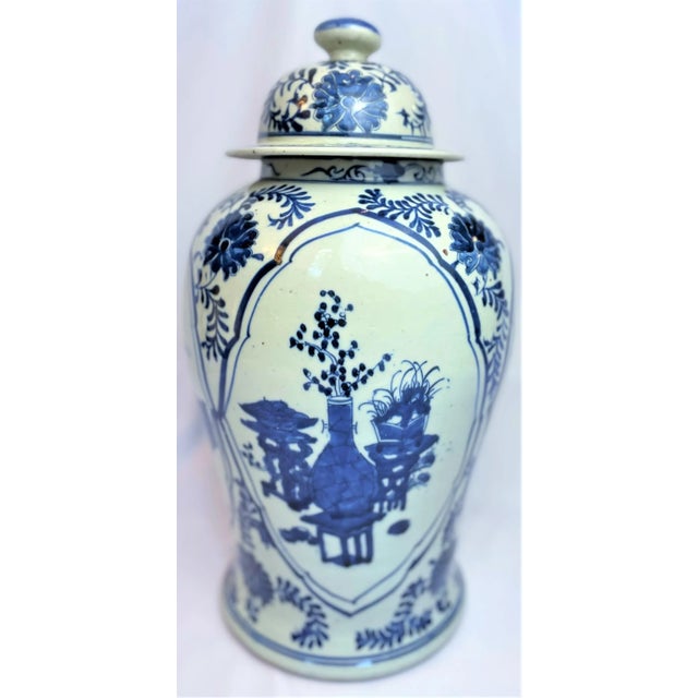 Chinoiserie White & Blue Botanical Ginger Jar - a Pair For Sale - Image 12 of 12