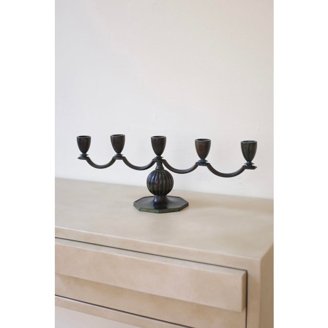 1930s Gab Bronze Candleholder For Sale In New York - Image 6 of 6