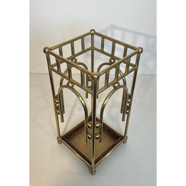 1900s The Modernist Brass Umbrella Stand in the Style of Joseph Hoffmann For Sale - Image 11 of 12