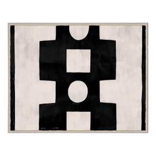 White and Black Abstract Art Print in Acrylic Box Frame by Paule Marrot For Sale