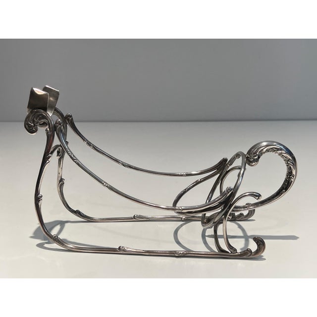 Silver-plated metal sled bottle holder. French work. Circa 1930 For Sale - Image 12 of 12