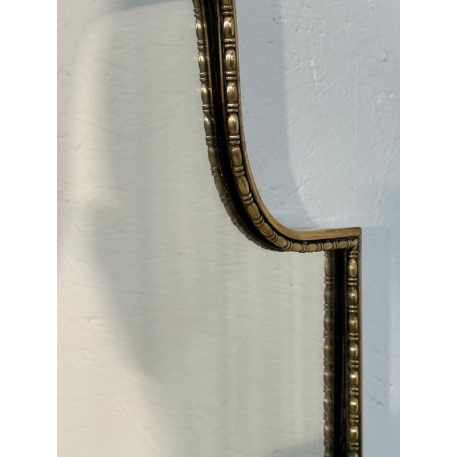 1960s Vintage Hollywood Regency Brass Beaded Wall Mirror For Sale - Image 5 of 10