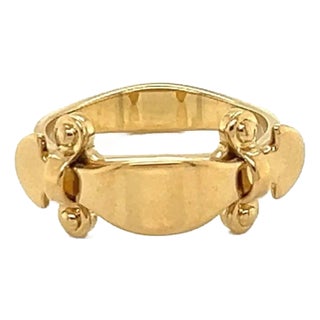 23867 - Louis Vuitton 18k Yellow Gold Stand by Me Ring Size 53 For Sale