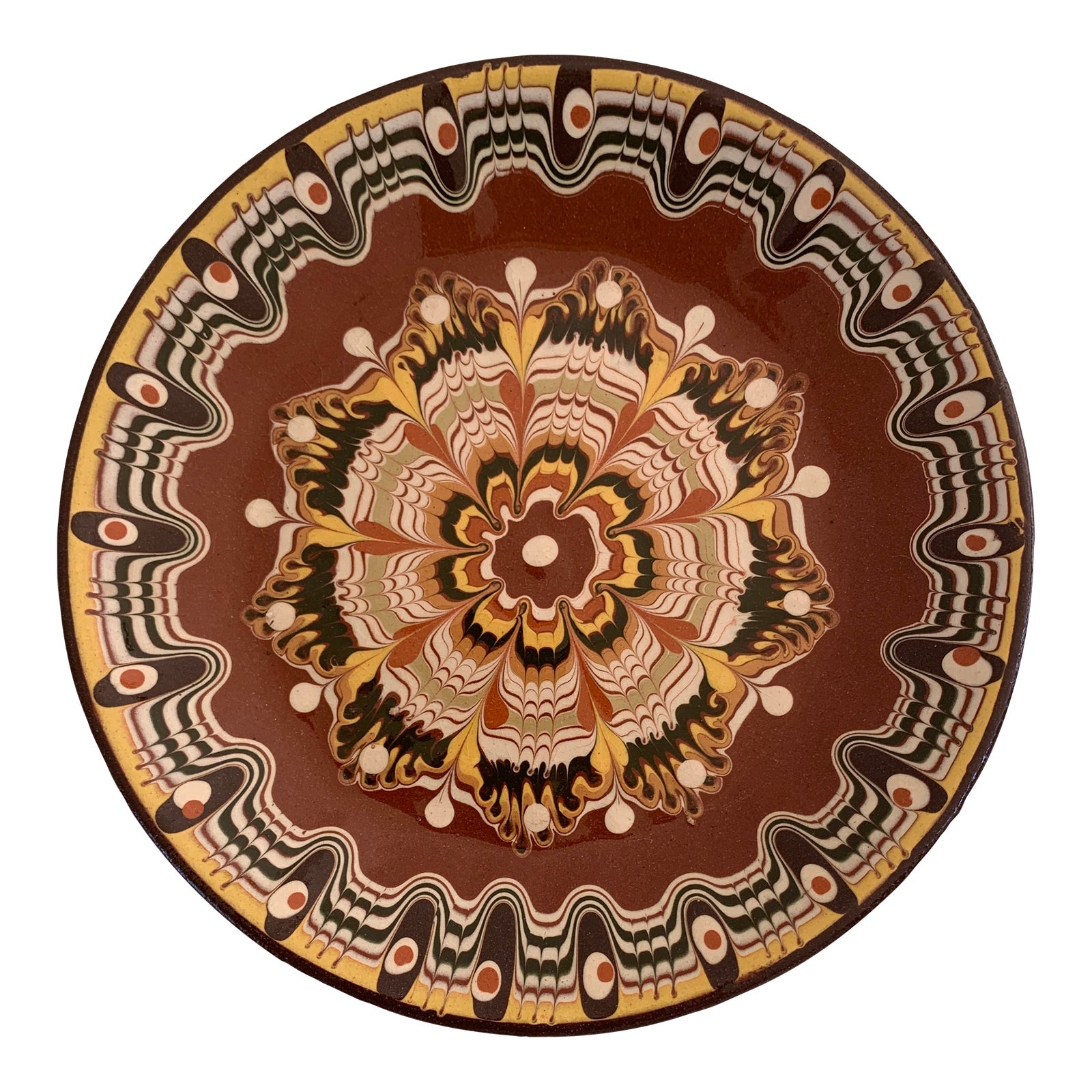 1950s Troyan Red Clay Art Plate Chairish