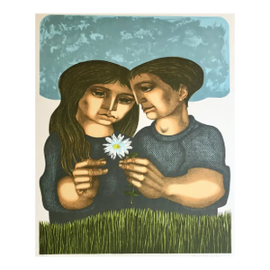 Jorge Dumas Couple With Flower Lithograph
