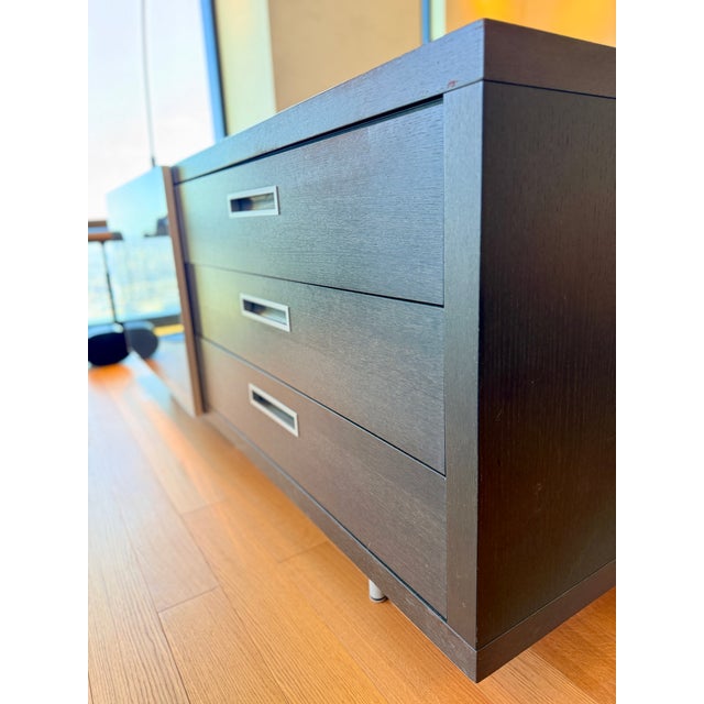 Contemporary Ligne Roset Cineline Dark Gray Wood Sideboard For Sale - Image 3 of 5