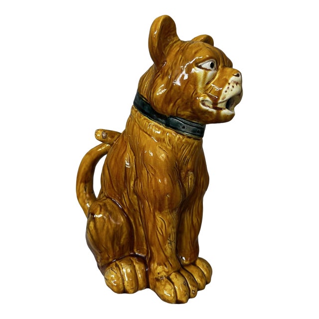 Earthenware Dog Pitcher, 1890 For Sale