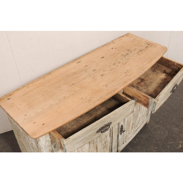 Beige Swedish 19th Century Buffet W/ Softly Bowed Front For Sale - Image 8 of 12