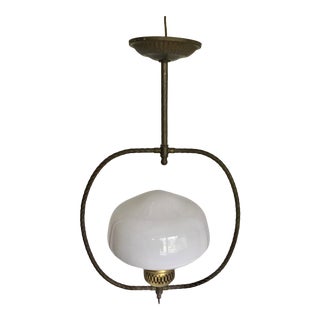 Vintage Brass Oil Lamp Inspired Pendant For Sale