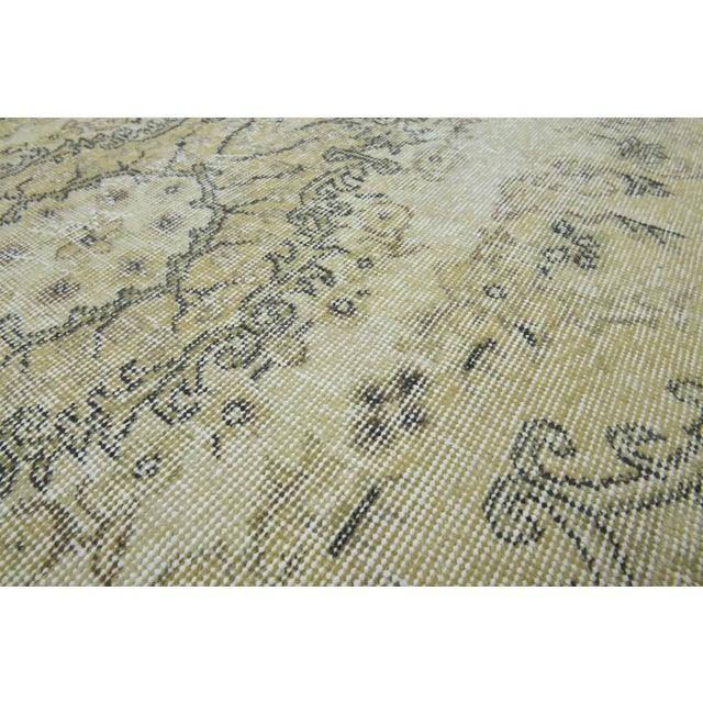 1970s Vintage Handmade Wool Cotton Yellow Area Rug For Sale - Image 4 of 11